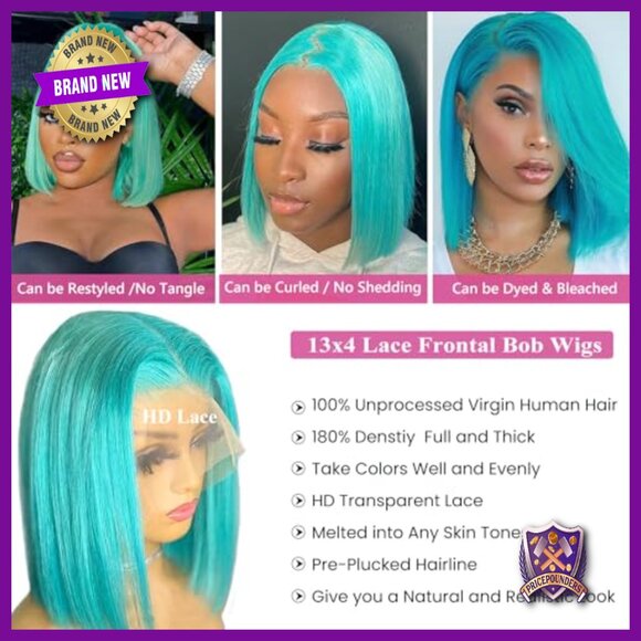 Short Bob Human Hair Lace Front Wig, Glueless, Pre Plucked  display picture 2